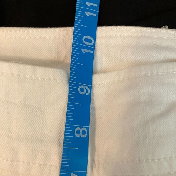 Talbots Jeans Womens Sz 8 White Side Zip Wide Leg Sailor Signature Pockets - Picture 10 of 12